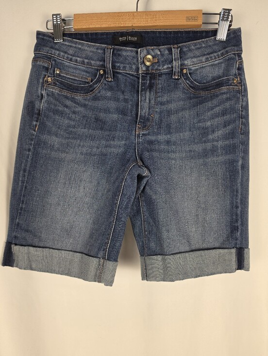 White House Black Market Pants - White House Black Market Everyday Soft Cuffed Bermuda Denim Shorts Size 4